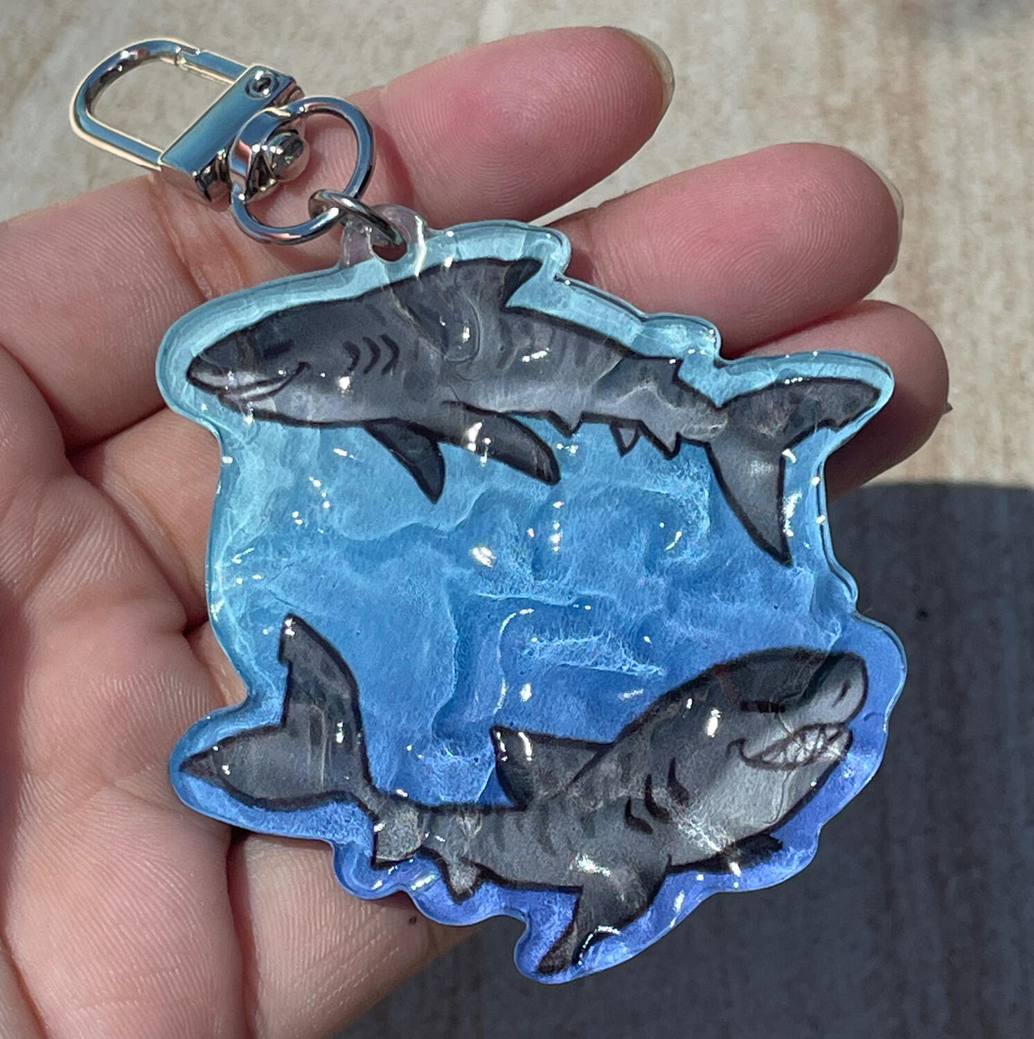 Tiger Shark Ripple Keychain