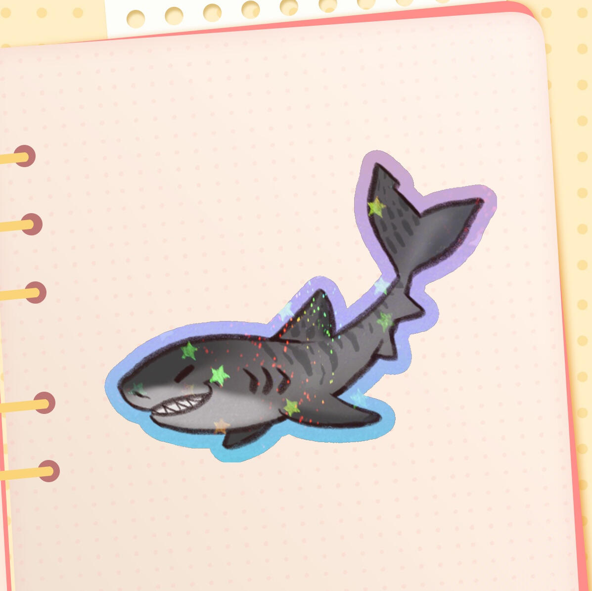 Tiger Shark Glitter Sticker