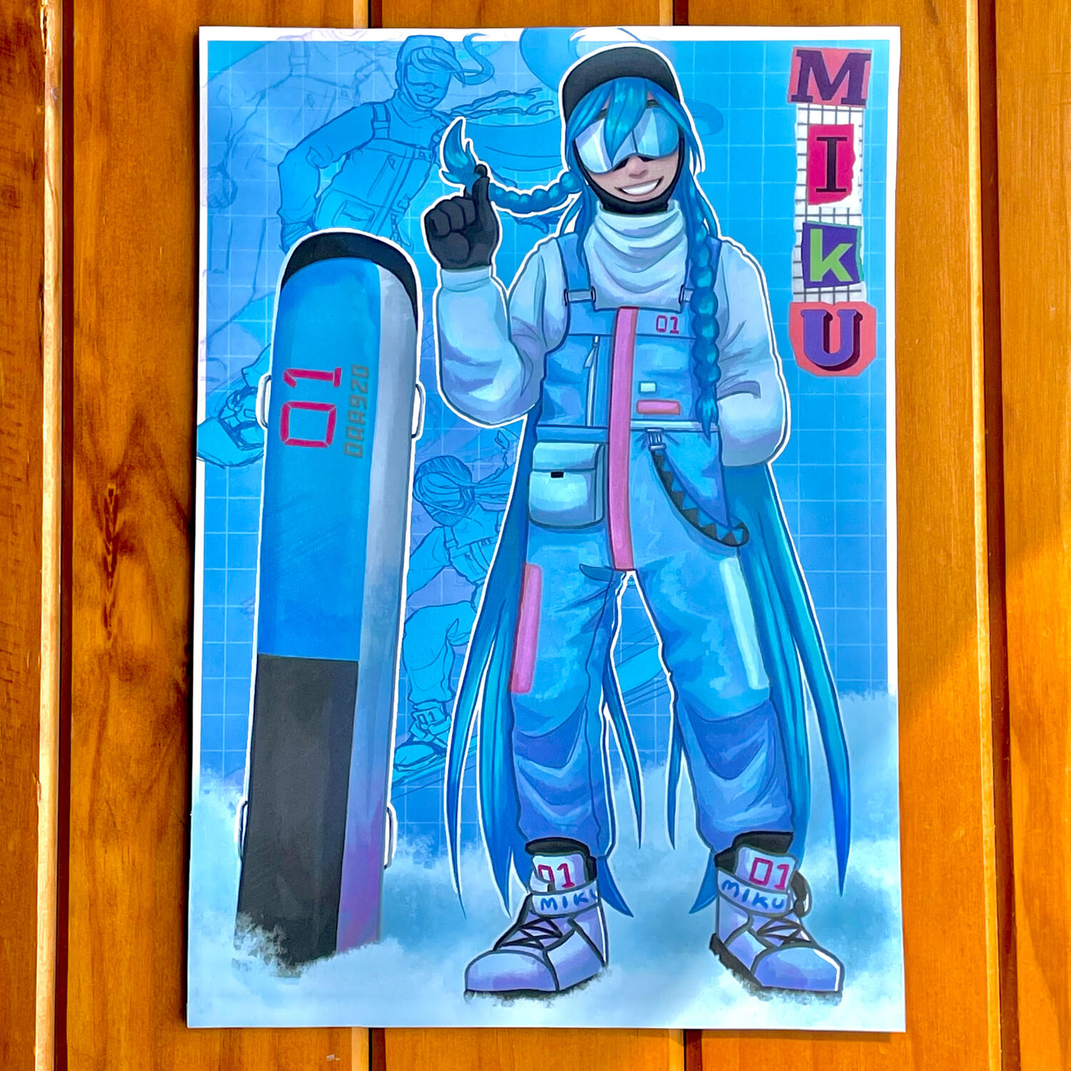 Snow-Boarder Miku A4 Print